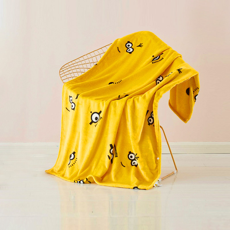 环球影业小黄人正版法兰绒毛毯子毛巾被子春秋薄款宿舍盖毯睡垫