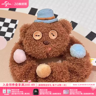 环球影业小黄人系列绅士Tim熊毛绒发圈萌趣发夹发箍发饰