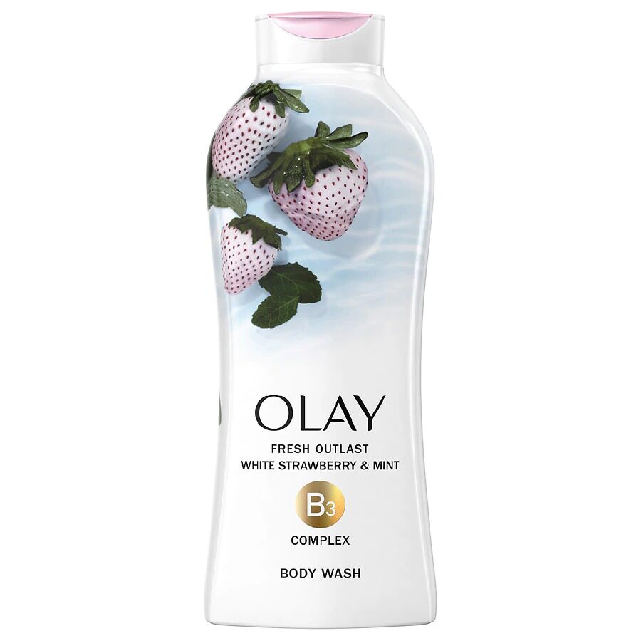 olay玉兰油烟酰胺白草莓薄荷椰子油沐浴露650g/ml