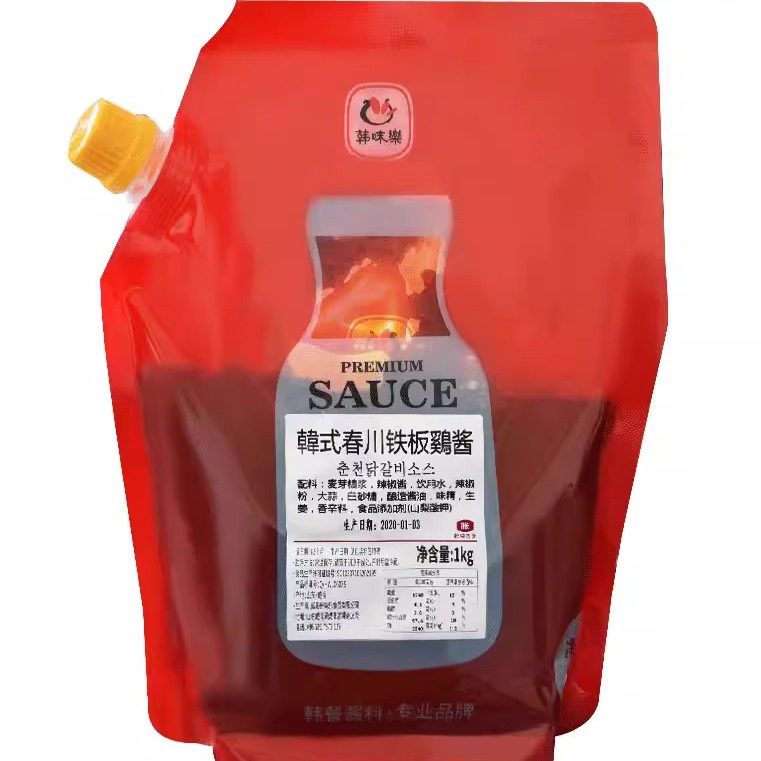 韩味乐春川铁板鸡酱韩式春川炒鸡排酱家用1kg袋装实惠装炒鸡腿肉