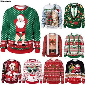 Men Women Funny Santa Ugly Christmas Sweater Pullover