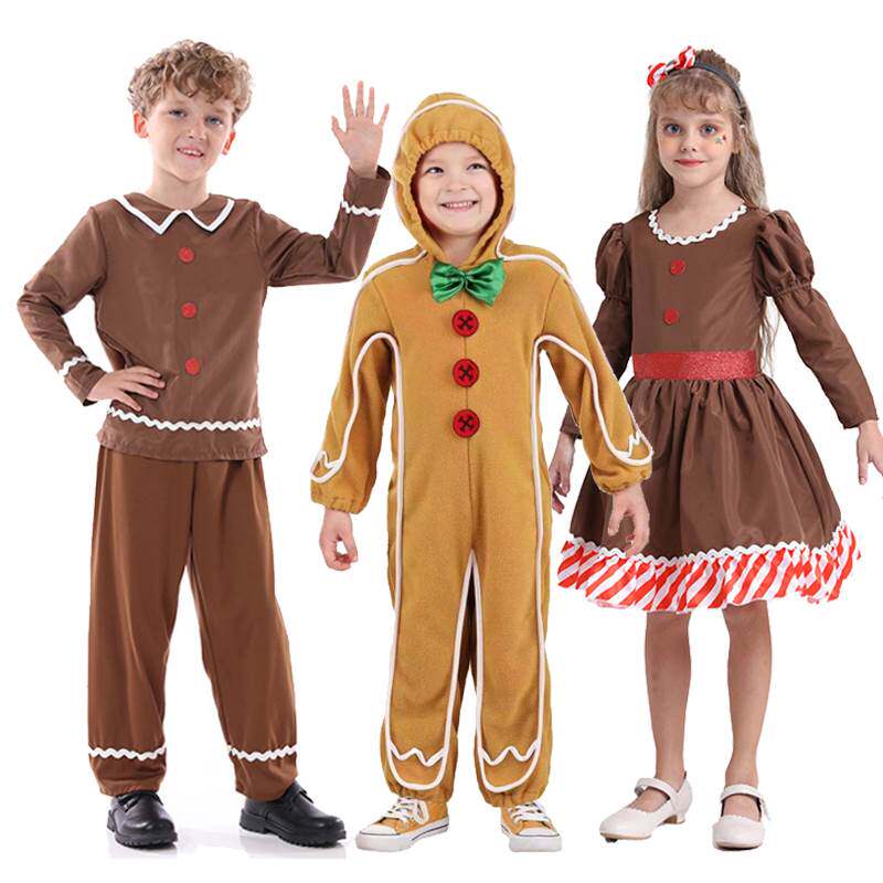 圣诞节cosplay服装 卡通角色扮演服 姜饼人 Gingerbread man 服装