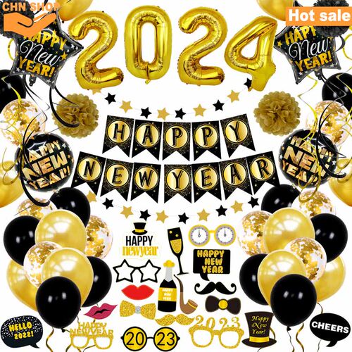 2024 Happy New Year party decorations Balloon set Photoprops