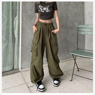 women thin loose 复古工装 ong 女显瘦2023summer casual pants 裤
