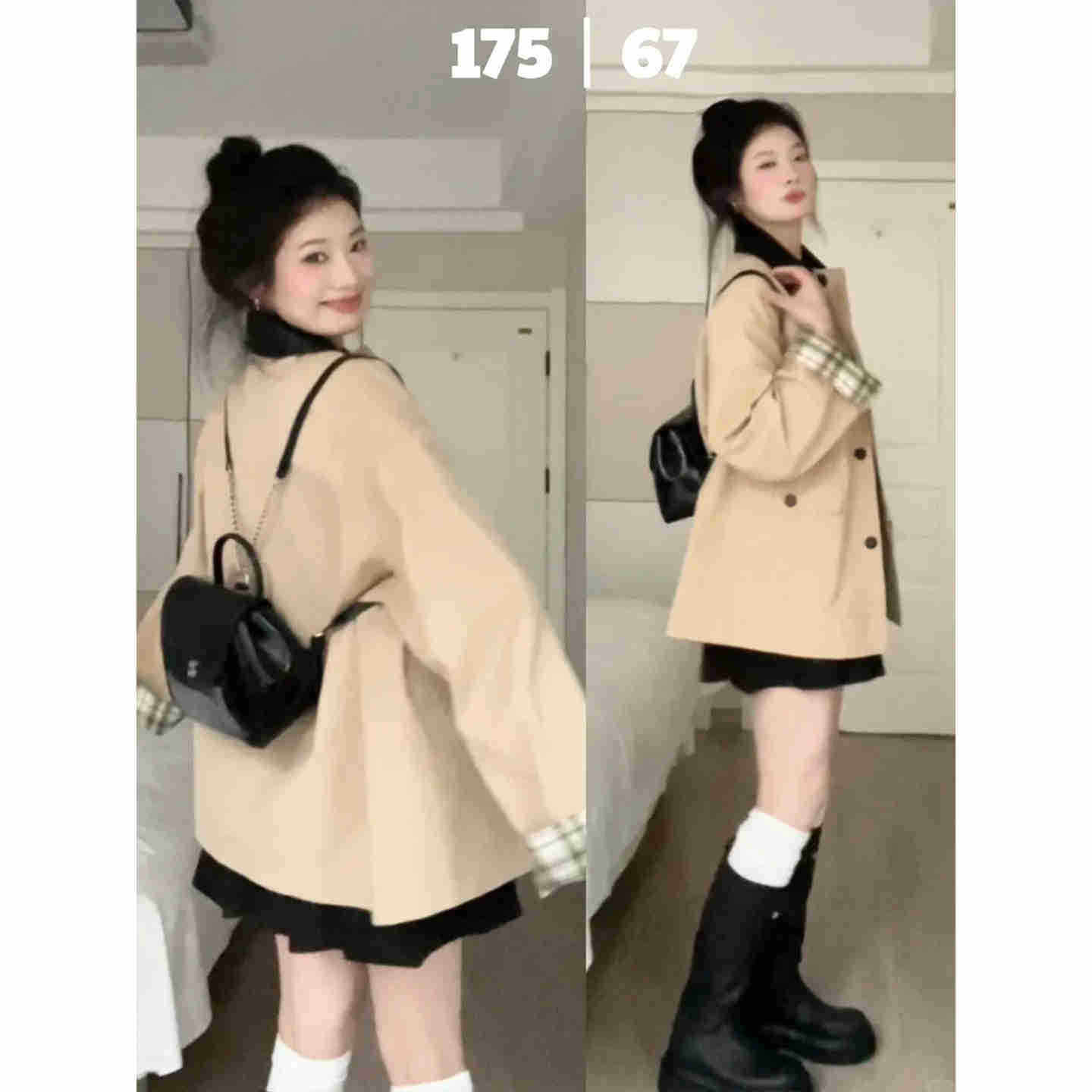 卡其色短款风衣外套女款早秋20风衣