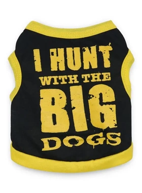 宠物用品狗狗衣服棉黑色印宠物背心泰迪衣服春款全棉休闲LB023BX