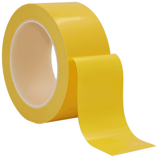 敏佰 PVC黄色警示地板胶带仓库地面划线标线消防通道警示分界线不易起胶短期无痕黑黄相间标识条单面胶33米长