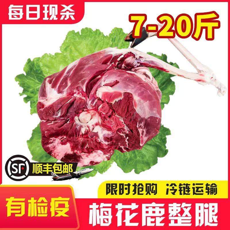 鹿乡梅花鹿肉新鲜现杀鹿腿鹿排新鲜鹿肉鹿里脊整只鹿白条顺丰包邮