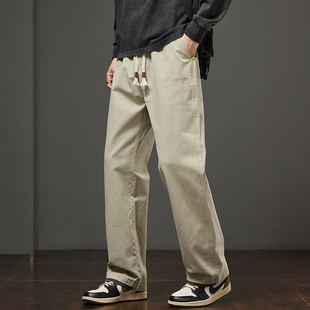 裤子男款秋季2025新款男士潮流休闲裤青少年宽松直筒运动裤子男裤