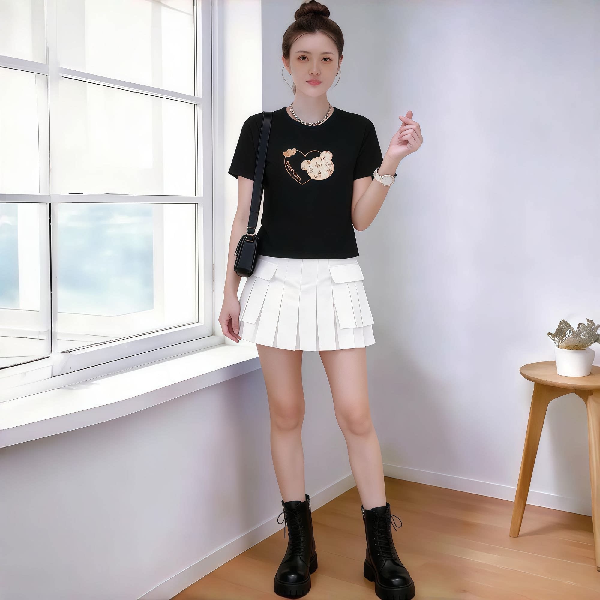 纯棉短款短袖t恤女2026新款正肩宽松显瘦上衣时尚印花圆领体恤衫