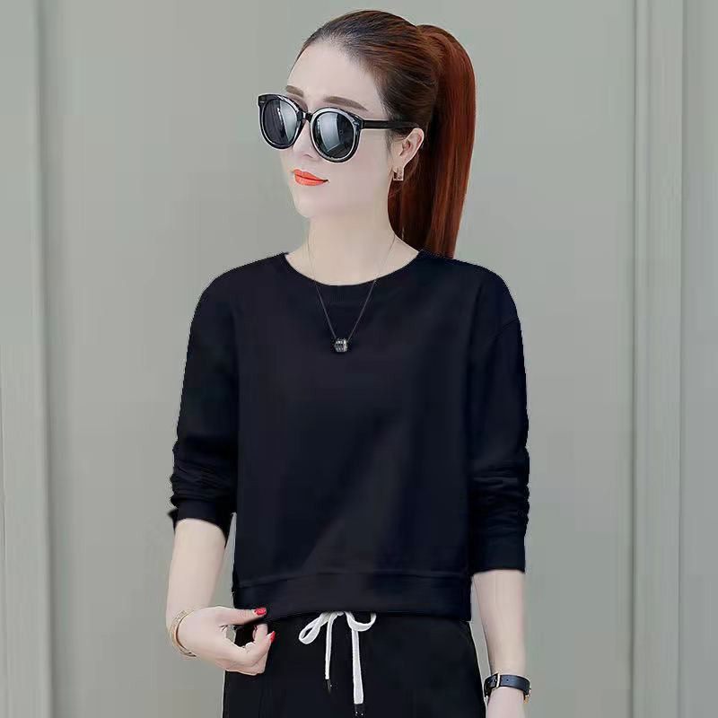 2026新款秋冬韩系卫衣女款小个子时尚洋气时髦秋装圆领短款上衣