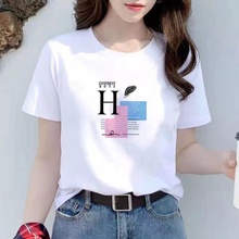 时尚t恤女短袖2025夏季新款简约宽松遮肚休闲大码半袖体恤女上衣
