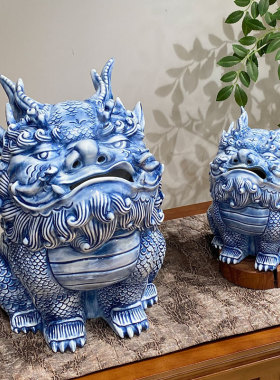 招财景德镇貔貅麒麟鬼迷日眼香炉描金开业办公室摆件礼品送人礼物
