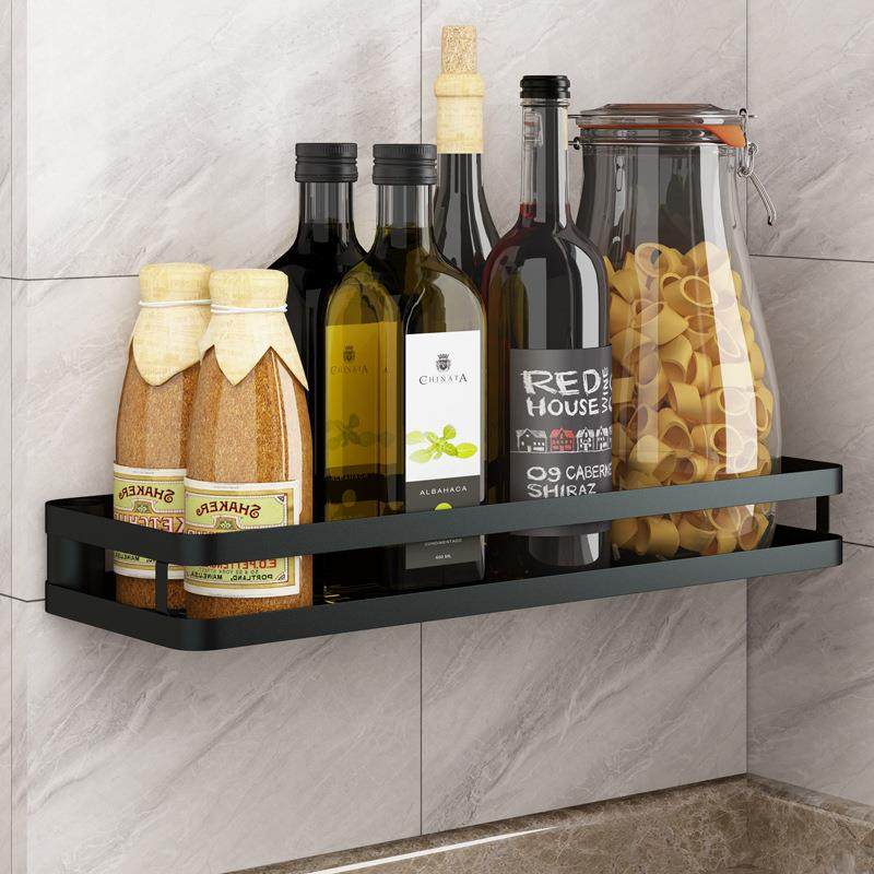 304不锈钢厨房置物架调味用品收纳免打孔多功能调料架卫生间壁挂M