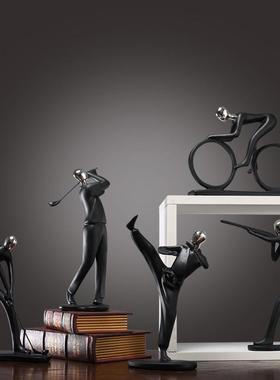 北欧简约现代黑色运动人物模型摆件家居装饰品书房客厅个性摆设品