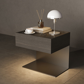 意式 极简悬浮床头柜现代创意钢板腾空床边柜卧室多功能床头柜定制