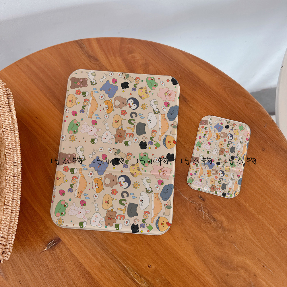 动物小熊企鹅折叠立式便捷化妆镜高清梳妆镜子宿舍台式镜