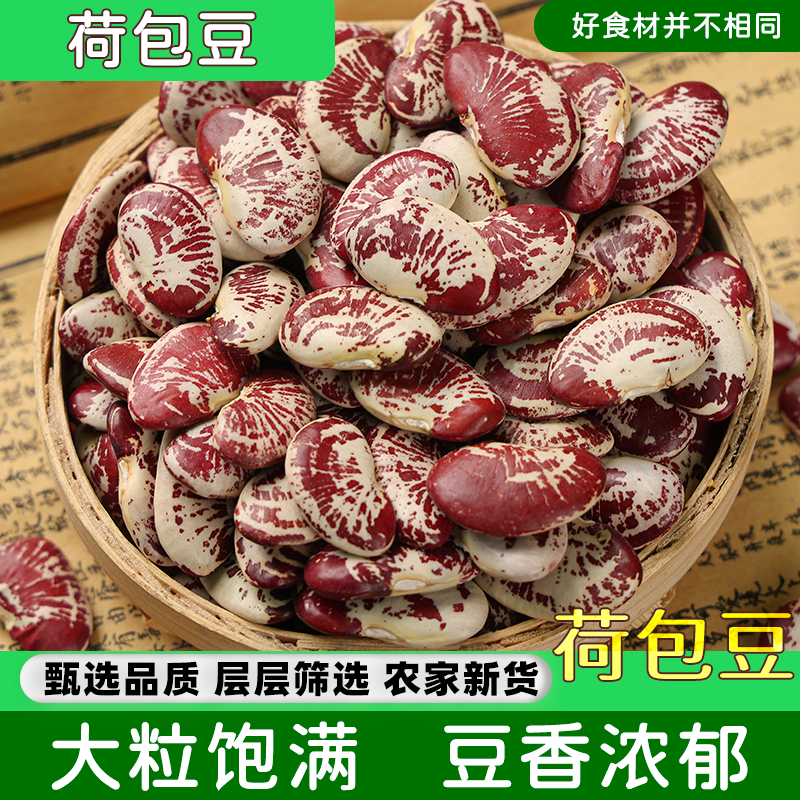 大荷包豆新货5斤农家大肾豆子大腰豆云豆大扁豆花芸豆类杂粮