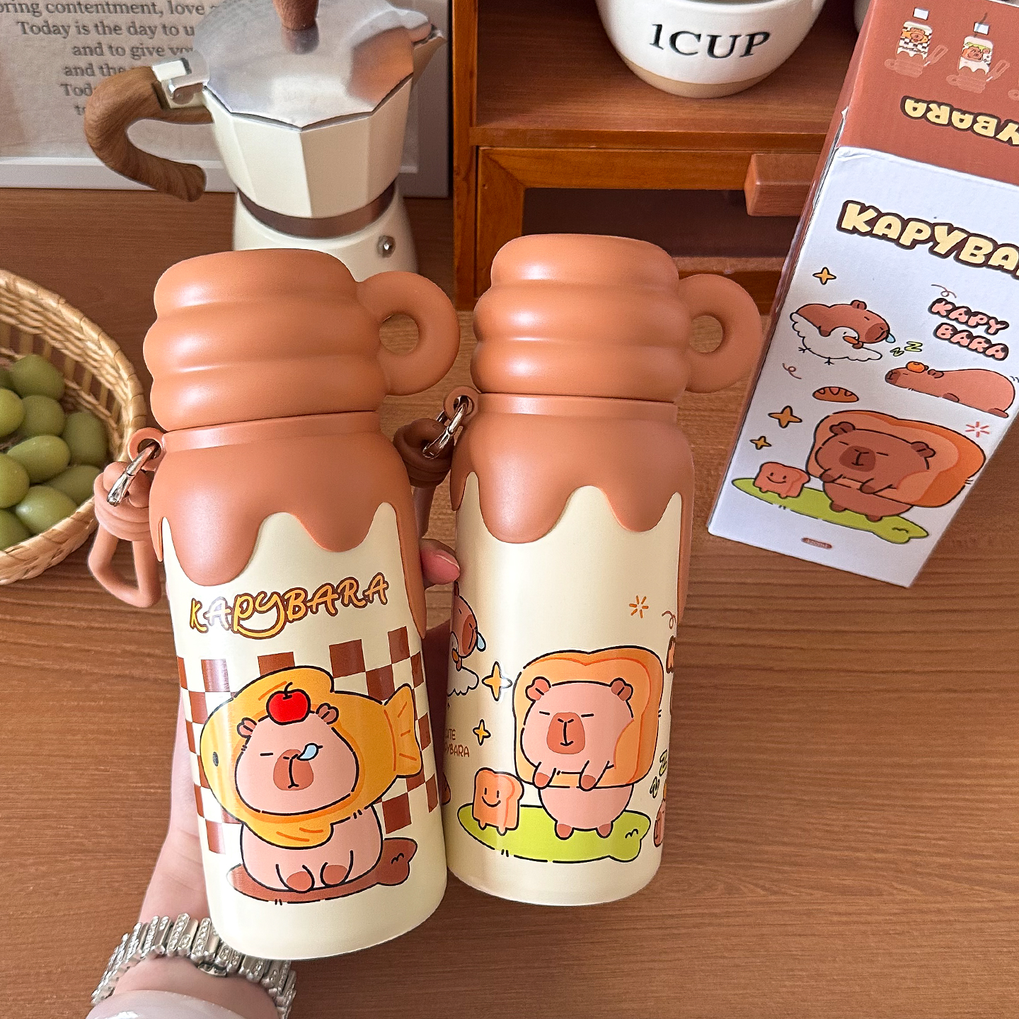 316不锈钢保温杯拉皮巴拉儿童便携随身喝水杯外出携带可爱小学生