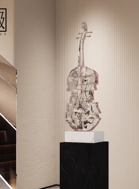 现代小提琴雕塑摆件落地艺术品