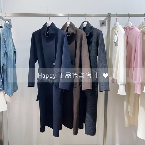 LILY25冬立领收腰长毛呢外套大衣