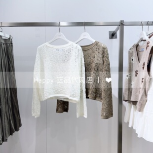 126140TK935蕾丝镂空圆领套头针织衫 LILY丽丽26年春款 商场正品
