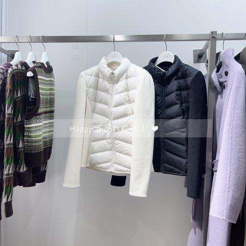 25年冬新款LILY丽丽国内代购125420DD277 短款两色拼接薄款羽绒服