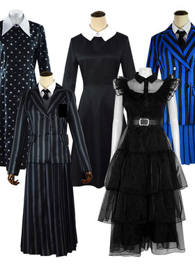 星期三Wednesday亚当斯一家cos西服装影视同款cosplay黑色连衣裙