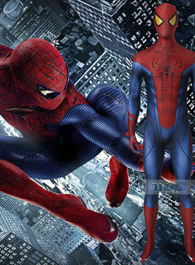 漫天际超凡蜘蛛侠cos彼得帕克同款连体紧身衣头套cos服装J19017