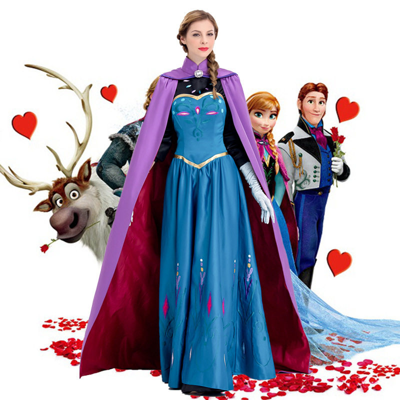 Frozen奇缘艾莎elsa冰雪女王成人礼万圣节服装安娜公主裙演出服