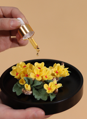 颢言陶瓷手捏花熏香摆件