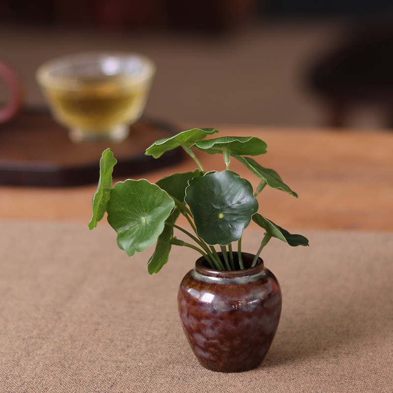 仿真花器花插创意复古陶瓷迷你小花瓶摆件功夫茶道配件小摆件配件