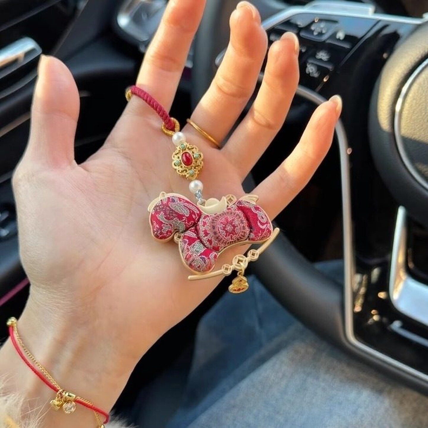 马上有钱小马钥匙扣挂件吉祥物宋锦挂坠可爱背包挂件本命年挂饰