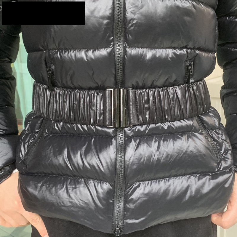 羽绒服腰带女弹力配饰黑色束腰银扣配件松紧收腰女棉服棉袄皮带