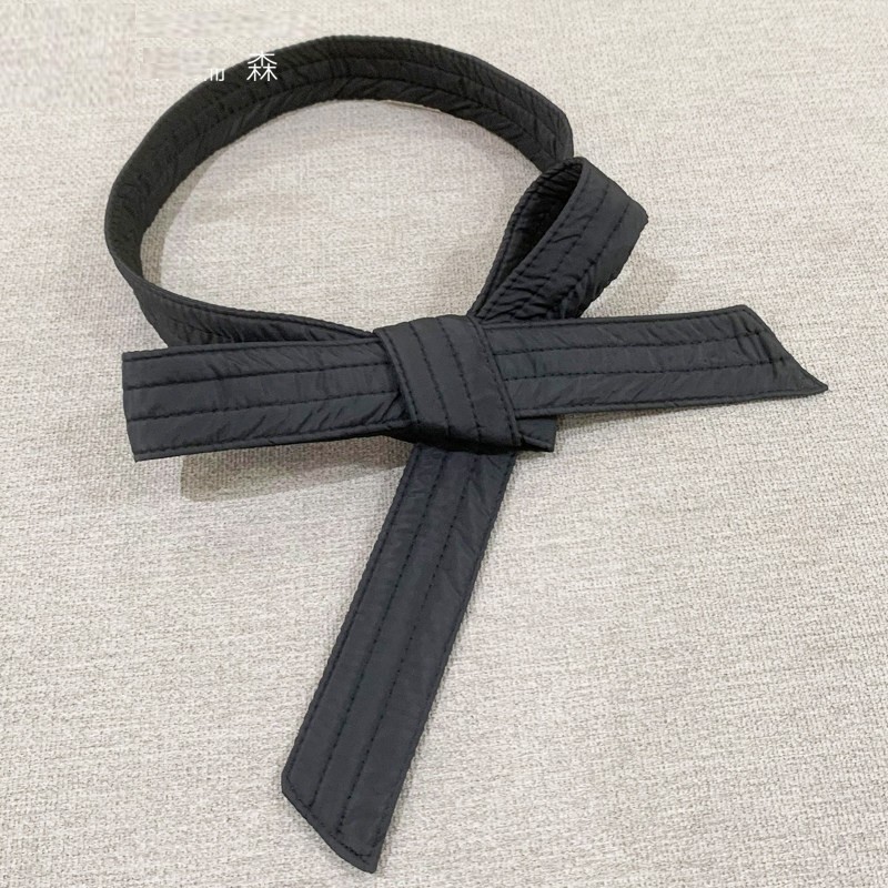 黑色羽绒服专用腰带配棉衣棉服专用配件女款蝴蝶结腰带长款冬季
