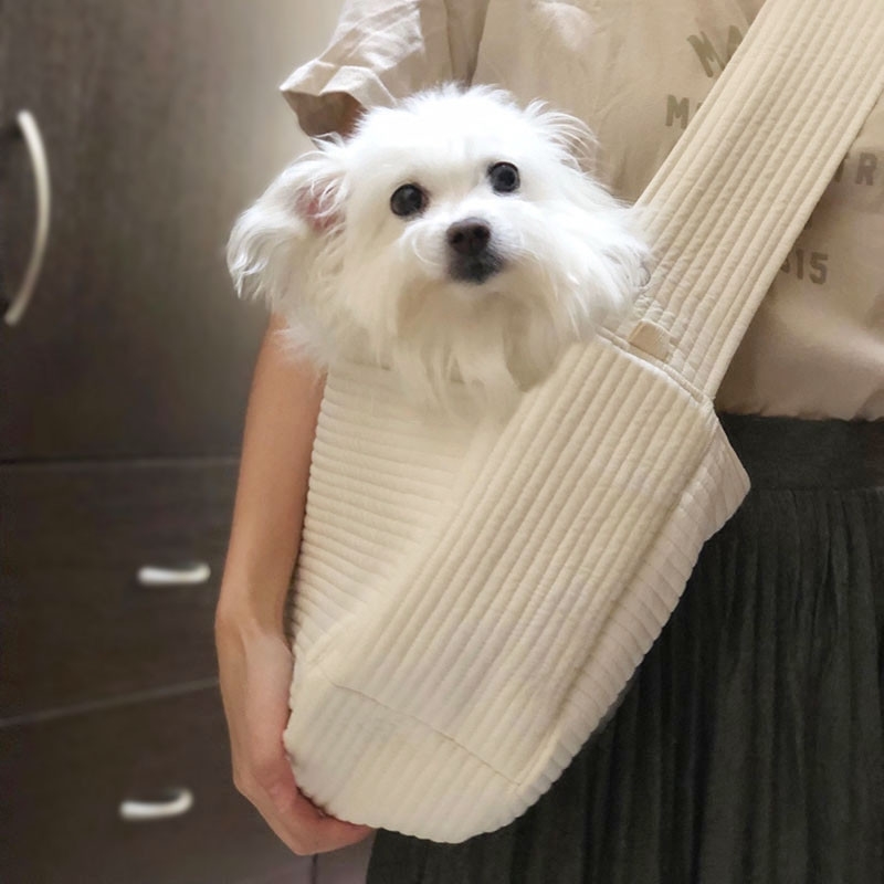 小众款帆布包外出便携狗包宠物袋猫包小型犬自背斜挎包