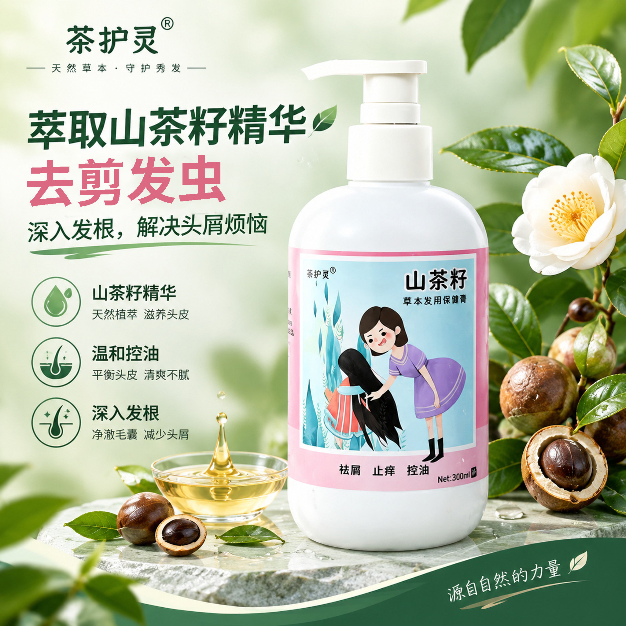 儿童去屑止痒洗发水去剪发虫3岁女童中大童洗发露6-12岁女孩专用