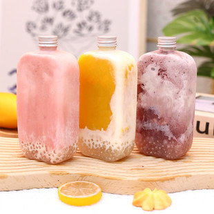 麦吉machi奶茶瓶网红一次性奶茶杯子外卖杰伦扁方果汁饮料瓶