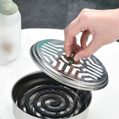 蚊香盘托蚊香盒带盖家用蚊香架户外防火防烫神器不锈钢蚊香炉带盖