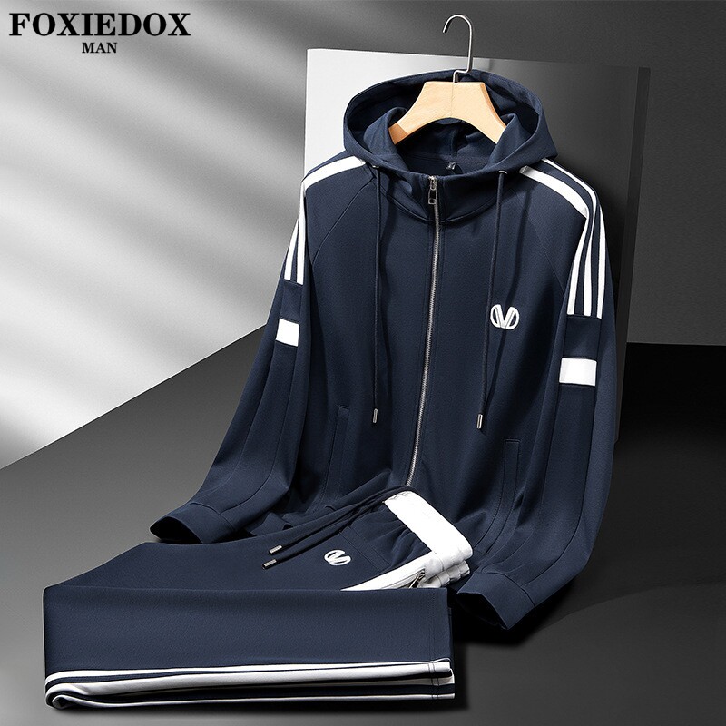 【春季甄选】FOXIEDOX品牌休闲卫衣套装男新款直筒卫裤运动两件套