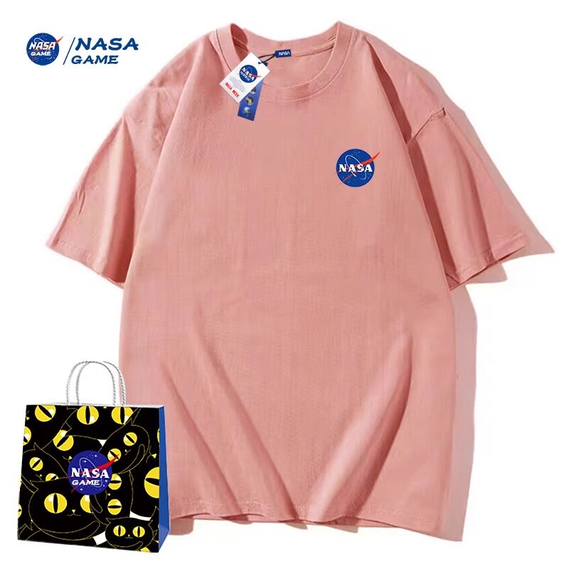 NASA GAME官网联名直播新品2024纯棉短袖t恤男女潮牌上衣情侣装TT