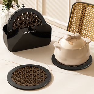 硅胶隔热垫加厚耐高温砂锅碗置物垫中古风碗盘垫餐桌锅垫防烫餐垫