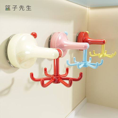 吸盘旋转挂钩厨房免打孔