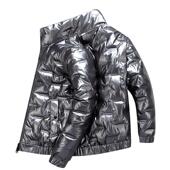 韩版 棉衣男士 冬季 潮流加厚羽绒棉服亮面立领保暖防寒服棉袄外套男