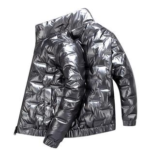 潮流加厚羽绒棉服亮面立领保暖防寒服棉袄外套男 韩版 棉衣男士 冬季