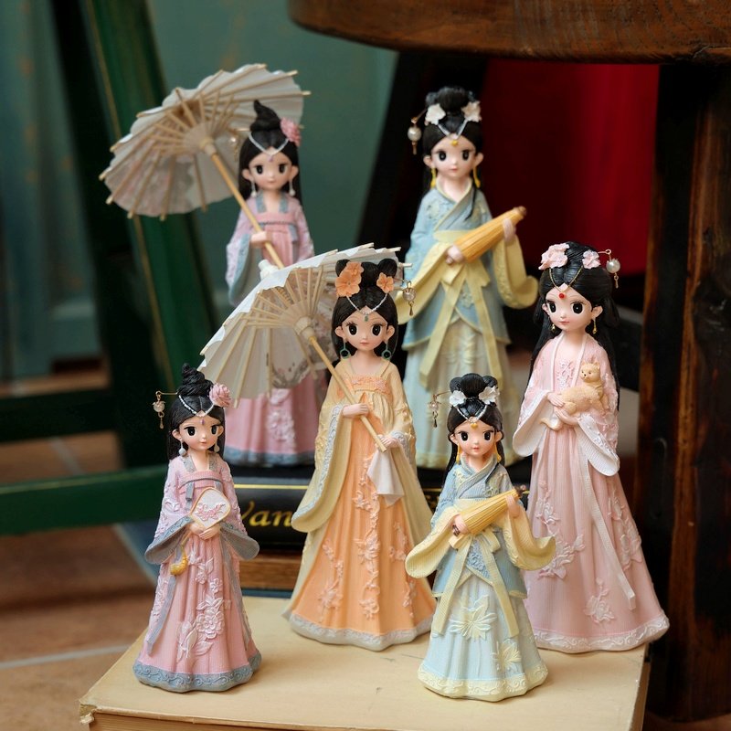 中式古风少女汉服女孩装饰品古装国风人物桌面闺蜜生日送礼物摆件,家居饰品,装饰摆件,淘宝优惠券,粉丝福利购,淘宝优惠卷