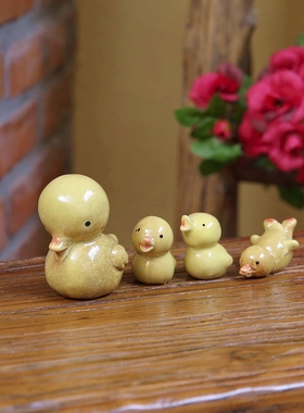 陶瓷可爱风动物庭院盆景工艺品