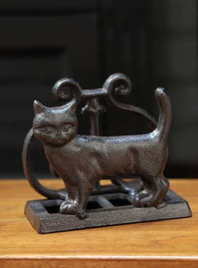 复古铁艺铸铁书架纸巾架摆件