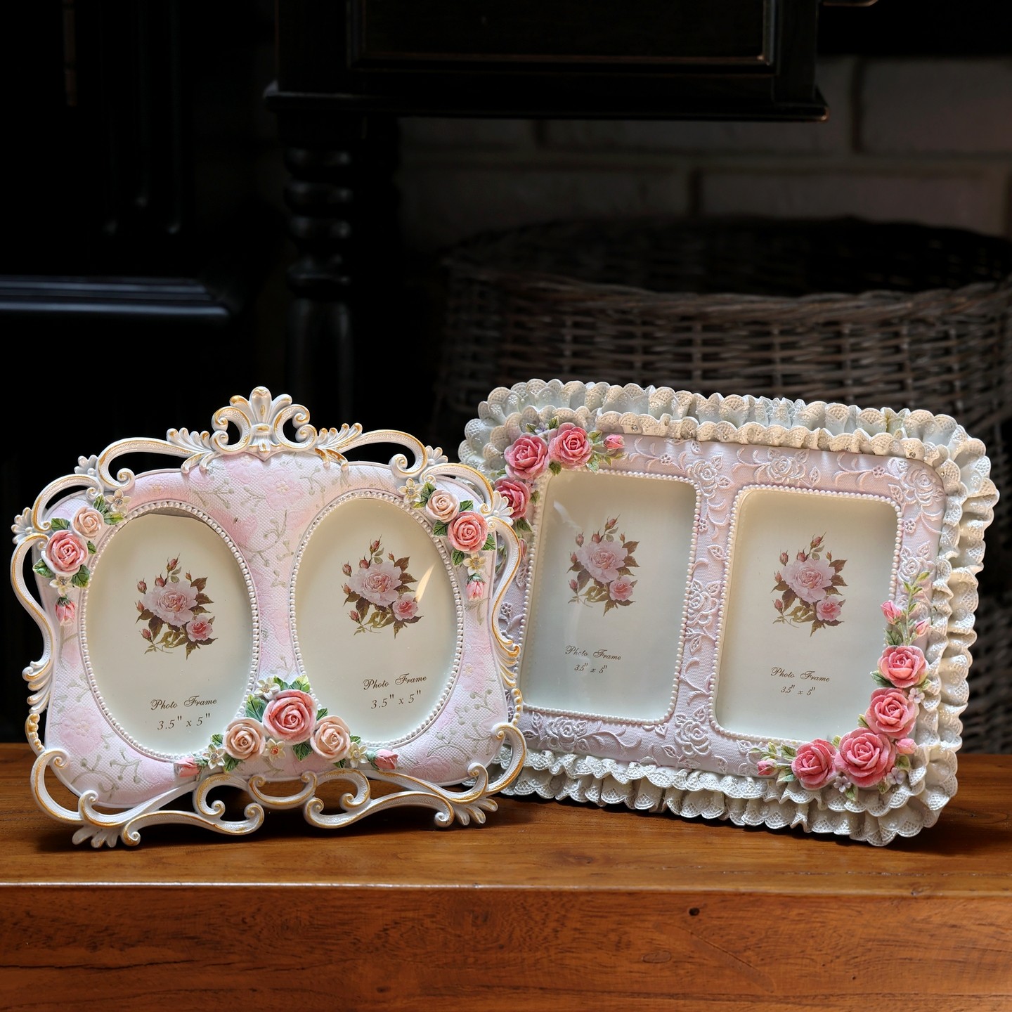 复古欧式立体花纹装饰像框影楼摆件树脂相框婚礼少女风桌面摆台
