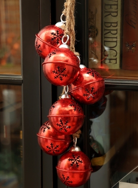 雪花镂空图案圣诞铃铛圣诞节装饰